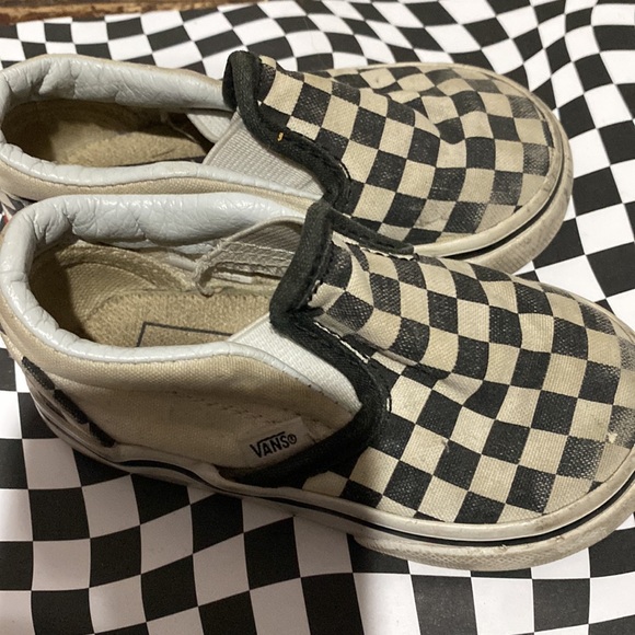 Vans slip ons used toddler size 5 Black and White Checkers - Picture 4 of 7